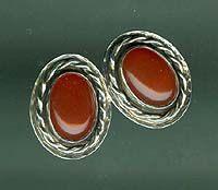 Carnelian earrings, by Bruce Moffitt