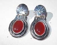 Carnelian earrings, by Bruce Moffitt